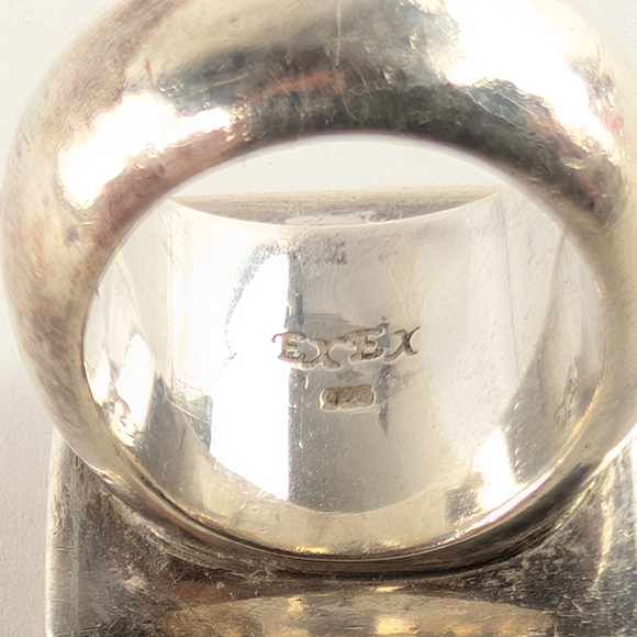 EXEX Claudia Agudelo Sterling Silver Mother of Pearl Ring Size 7 - Picture 5 of 5